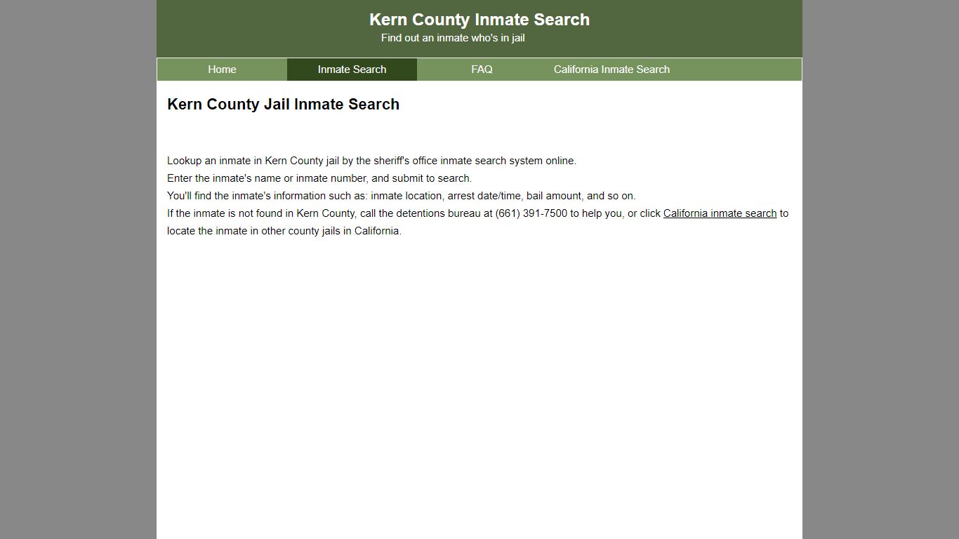 Kern County Jail Inmate Search - Kern County Inmate Search
